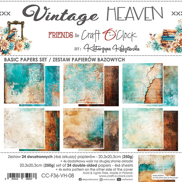 Craft O'Clock - Vintage Heaven - Basic Paper Pad  - 8x8"