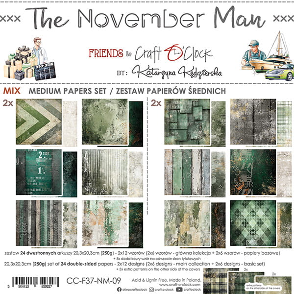 Craft O'Clock - The november man - Extras Set - MIX - 8x8"