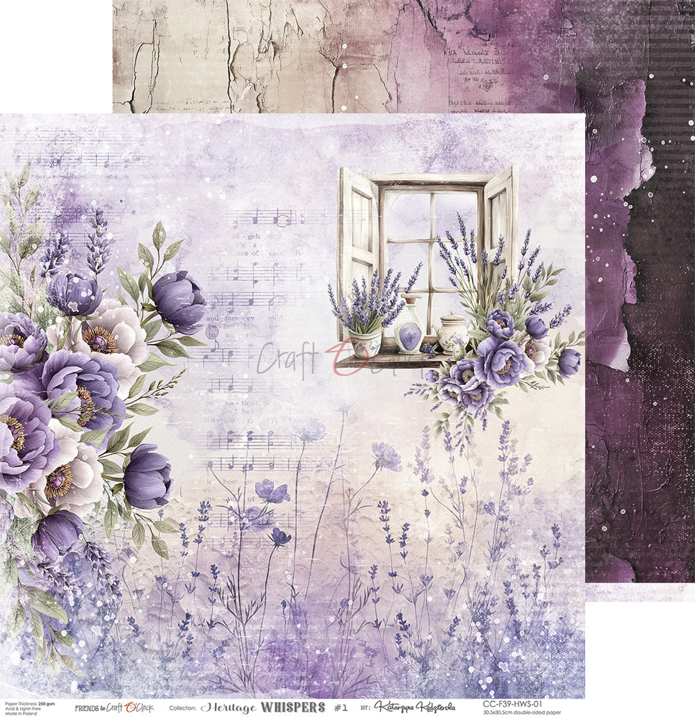 Craft O'Clock - Heritage whispers - Paper Pack -  12 x 12"