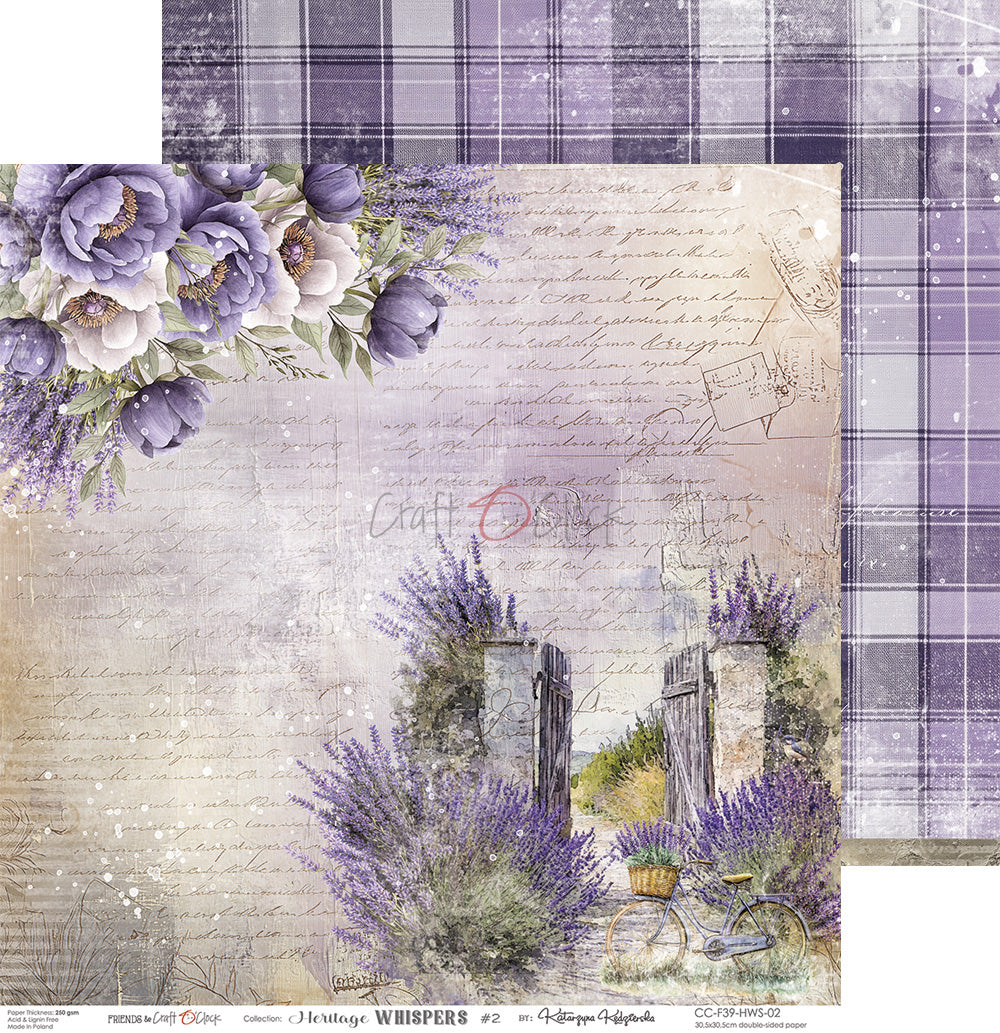 Craft O'Clock - Heritage whispers - Paper Pack -  12 x 12"