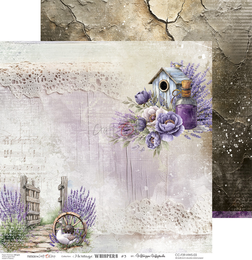 Craft O'Clock - Heritage whispers - Paper Pack -  12 x 12"