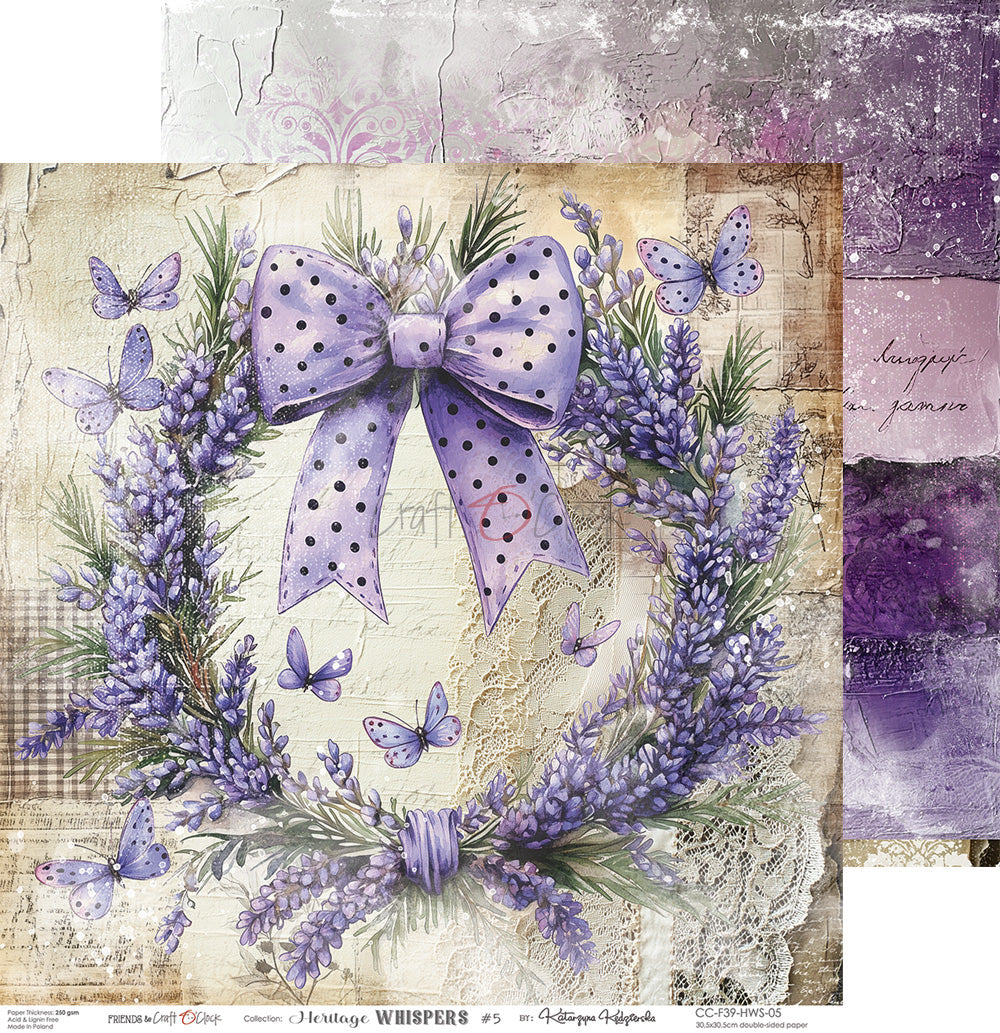 Craft O'Clock - Heritage whispers - Paper Pack -  12 x 12"