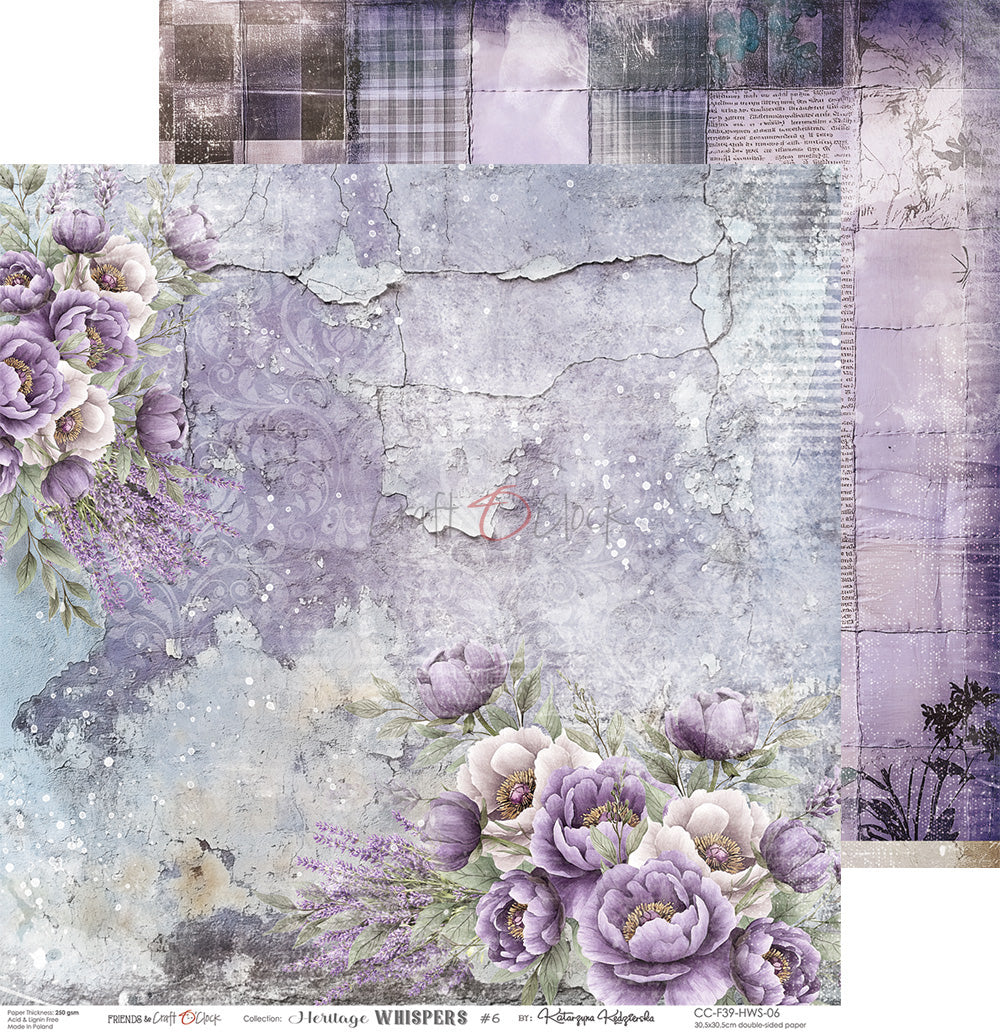 Craft O'Clock - Heritage whispers - Paper Pack -  12 x 12"