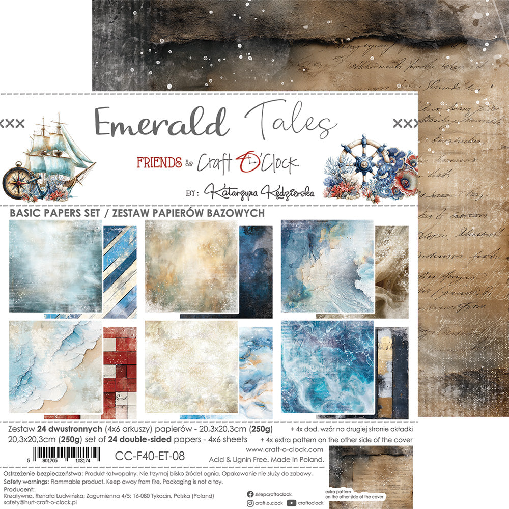 Craft O'Clock - Emerald tales - Basic Paper Pad - 8x8"