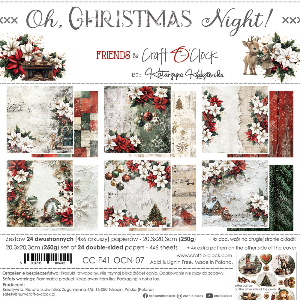 Craft O'Clock - Oh, Christmas Night - Paper Pad - 8x8"