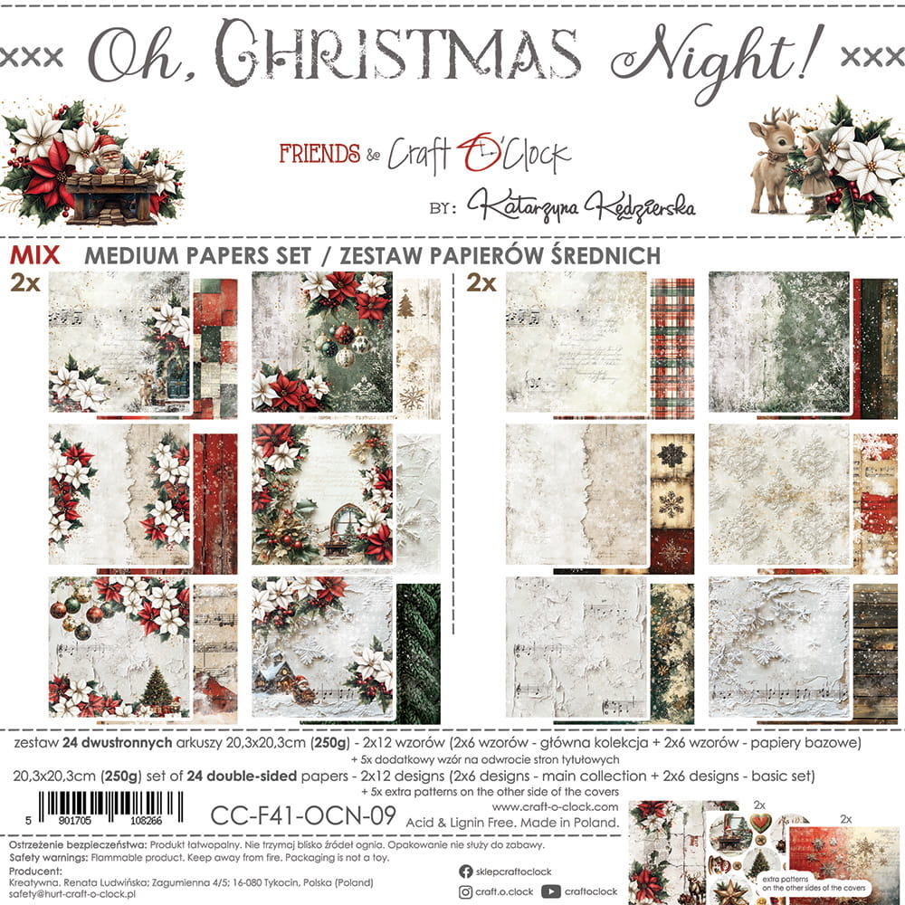Craft O'Clock - Oh, Christmas Night - Extras Set - MIX - 8x8"