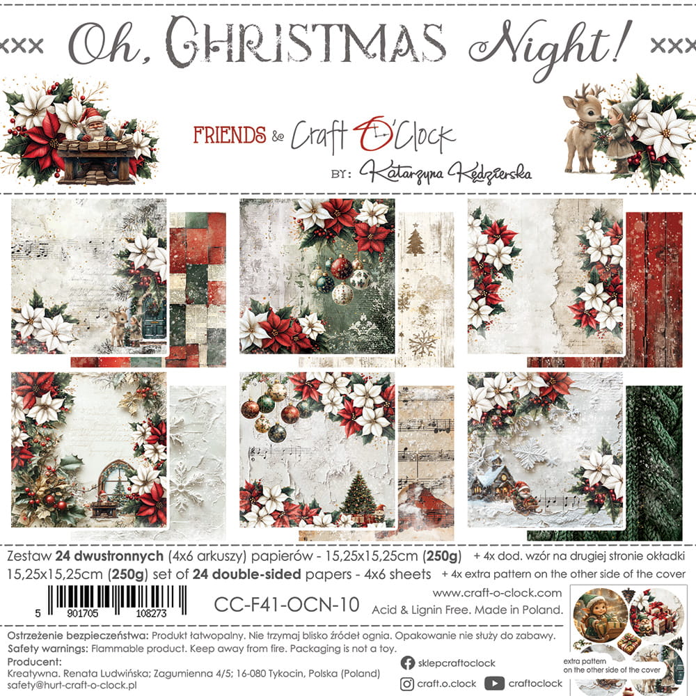 Craft O'Clock - Oh, Christmas Night  - Paper Pad - 6x6"