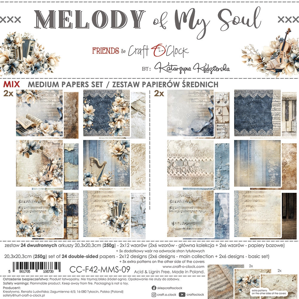 Craft O'Clock - Melody of my soul - Extras Set - MIX - 8x8"