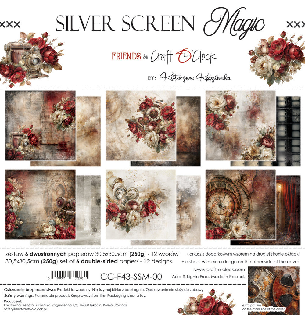 Craft O'Clock - Silver Screen Magic - Paper Pack - 12 x 12"