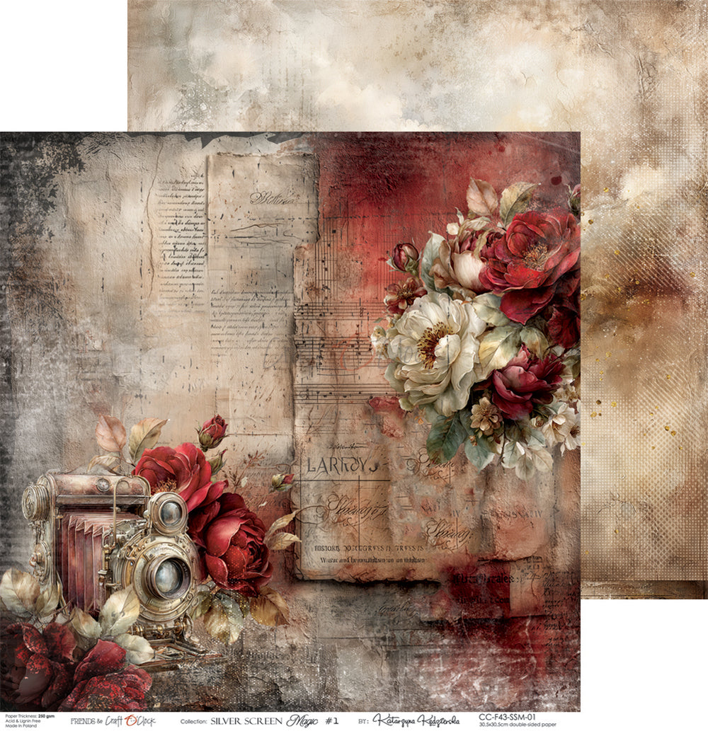 Craft O'Clock - Silver Screen Magic - Paper Pack - 12 x 12"