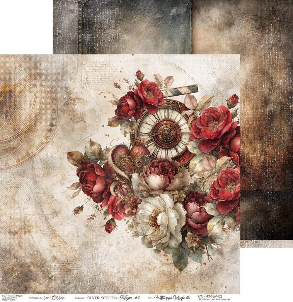 Craft O'Clock - Silver Screen Magic - Paper Pack - 12 x 12"