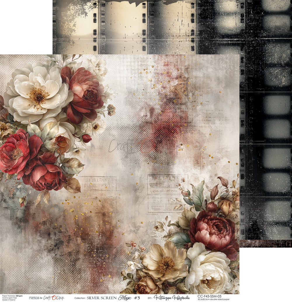 Craft O'Clock - Silver Screen Magic - Paper Pack - 12 x 12"