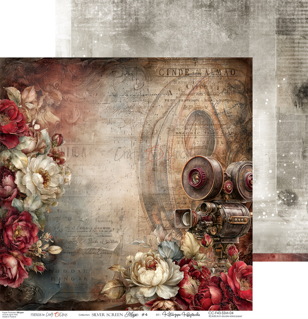Craft O'Clock - Silver Screen Magic - Paper Pack - 12 x 12"