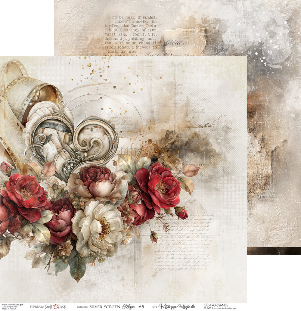 Craft O'Clock - Silver Screen Magic - Paper Pack - 12 x 12"