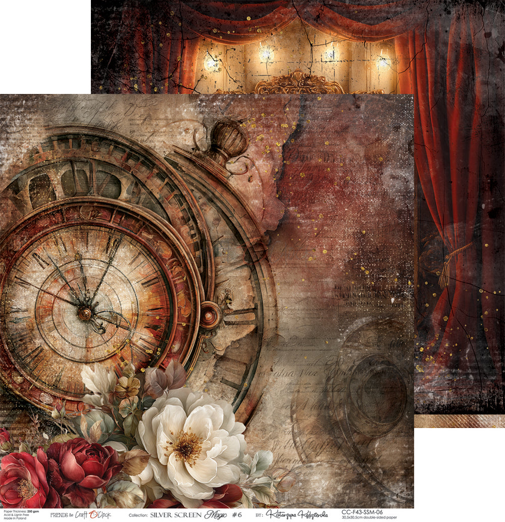 Craft O'Clock - Silver Screen Magic - Paper Pack - 12 x 12"