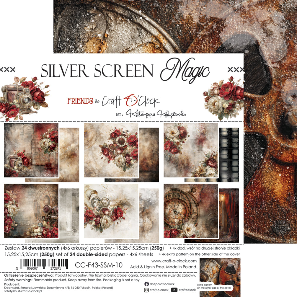 Craft O'Clock - Silver Screen Magic - Paper Pad - 6x6"