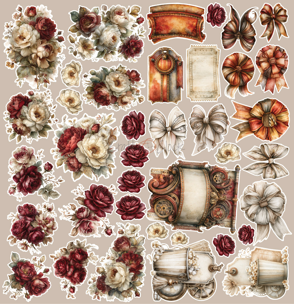 Craft O'Clock - Silver Screen Magic - Flowers Extras Set - 12x12"