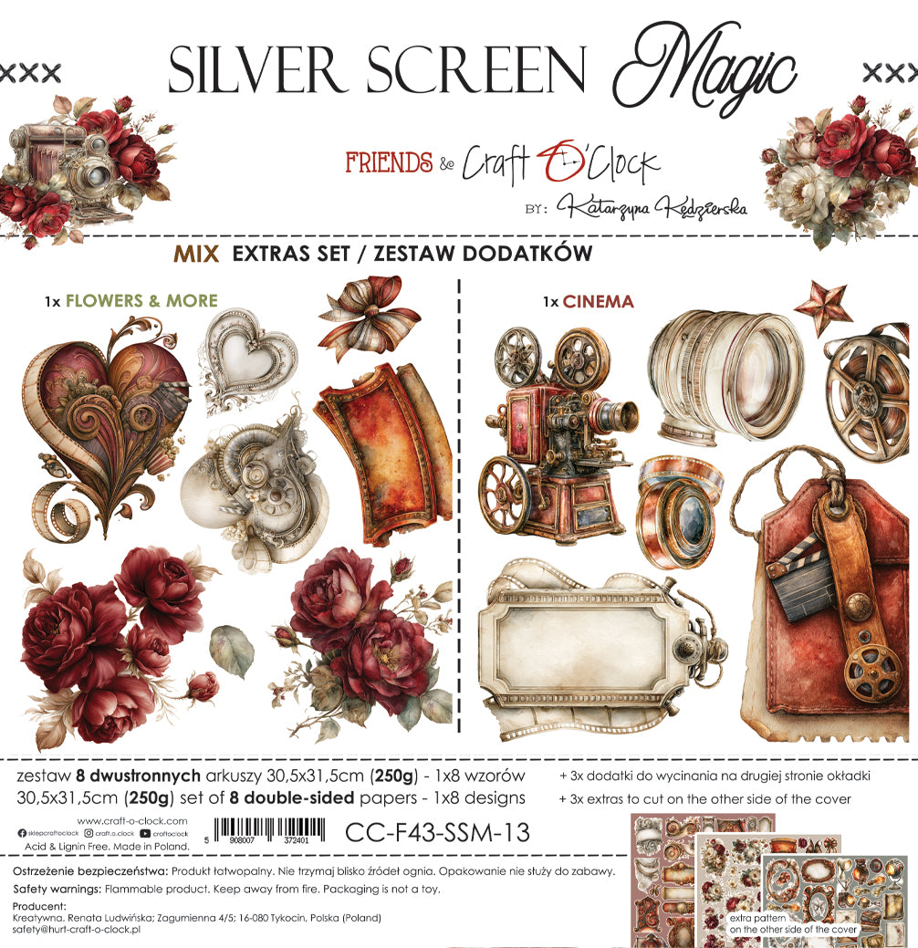 Craft O'Clock - Silver Screen Magic - Extras Set Mix - 12X12"