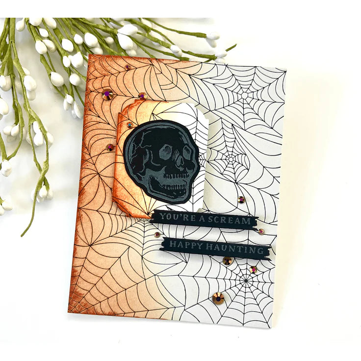 Spelbinders - BetterPress plate & Die set - Halloween Collection - Spider Web Background