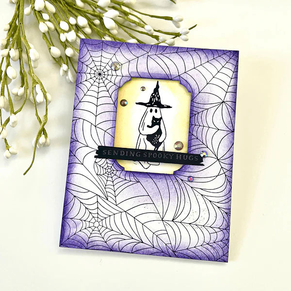 Spelbinders - BetterPress plate & Die set - Halloween Collection - Spider Web Background