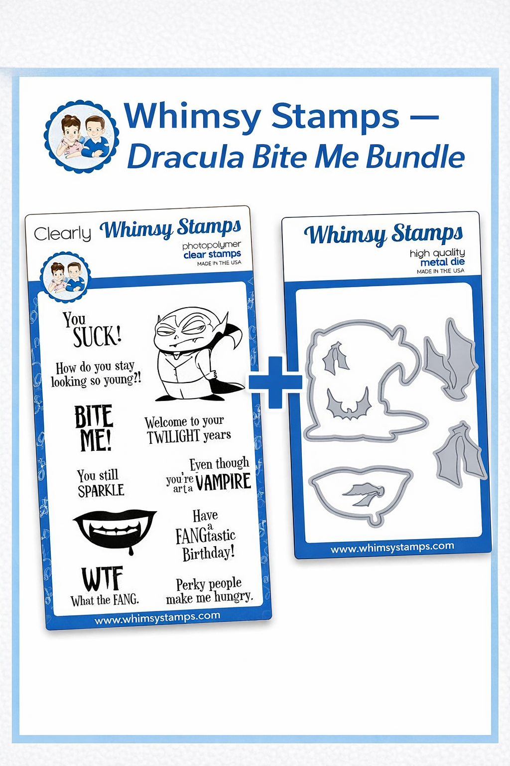 Whimsy Stamps - Dracula Bite Me Bundle - Stamp & Dies