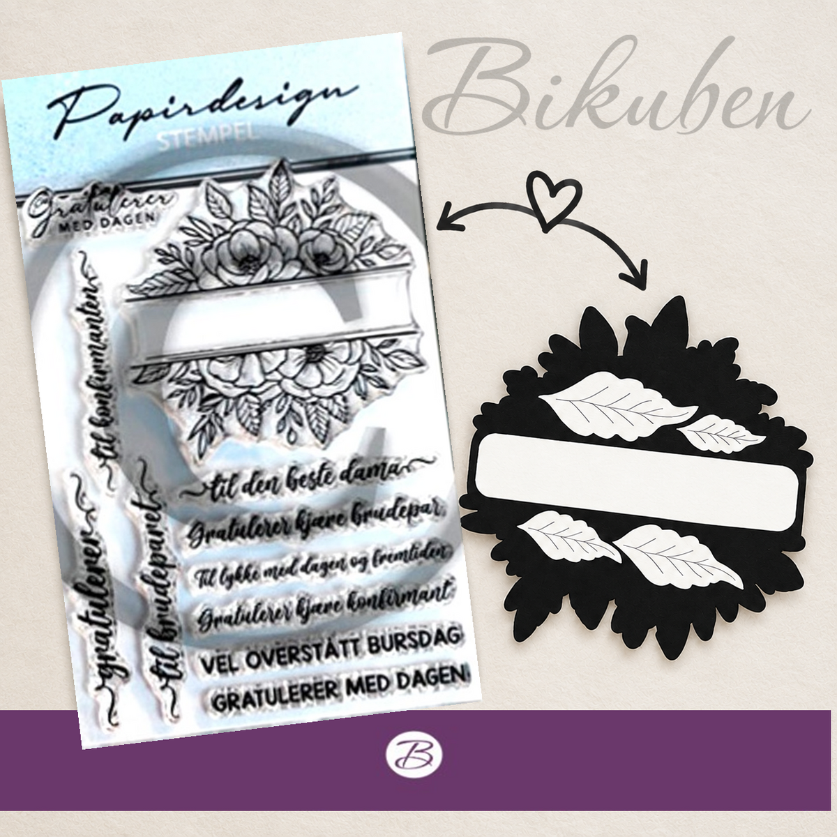 Papirdesign Bundle - Stempel + Dies- Blomsterramme & Roseramme (Forhåndsalg - På lager 22.09)