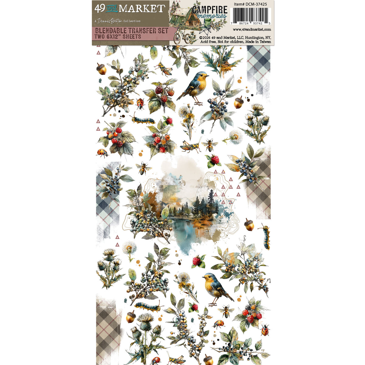 49 and Market - Campfire Memories - Blendable 6 x 12" Rub Ons
