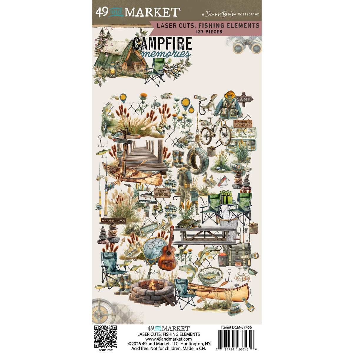 49 and Market - Campfire Memories - Laser Cut - Fishing