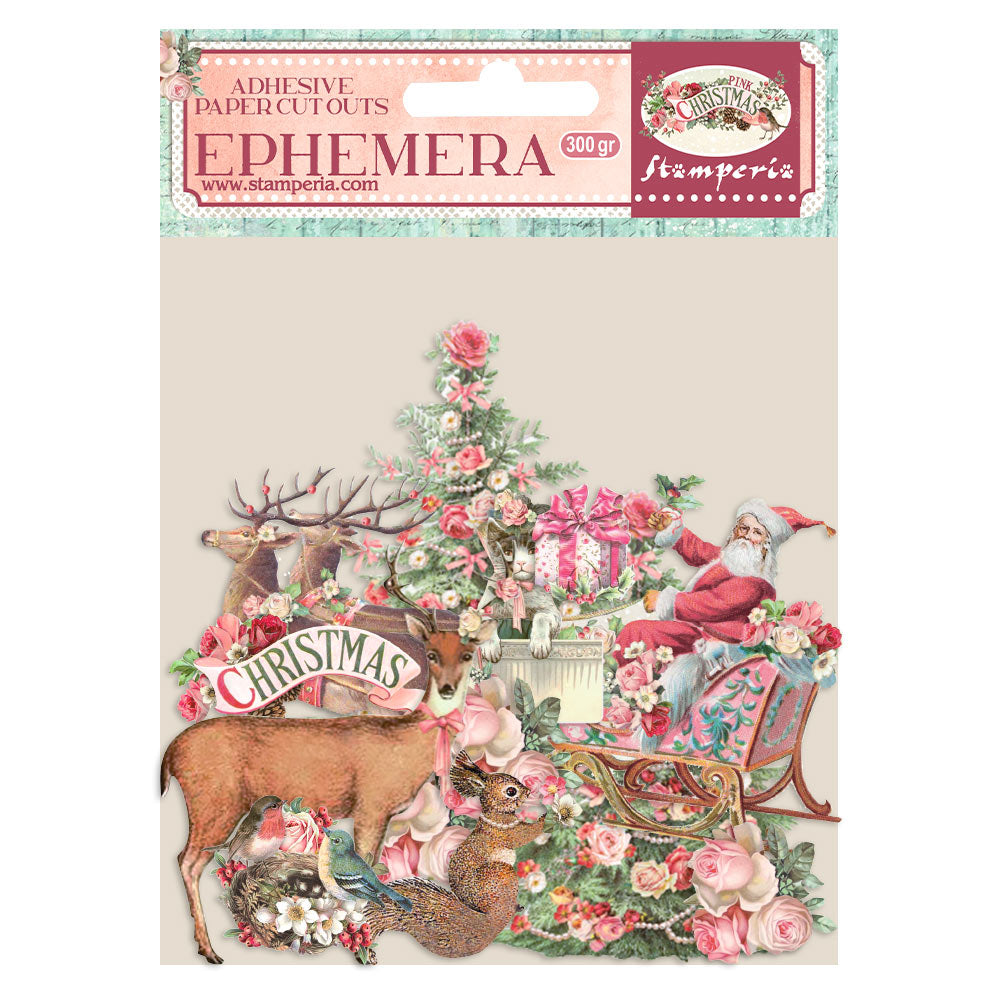 Stamperia  - Pink Christmas -  Adhesive Ephemera