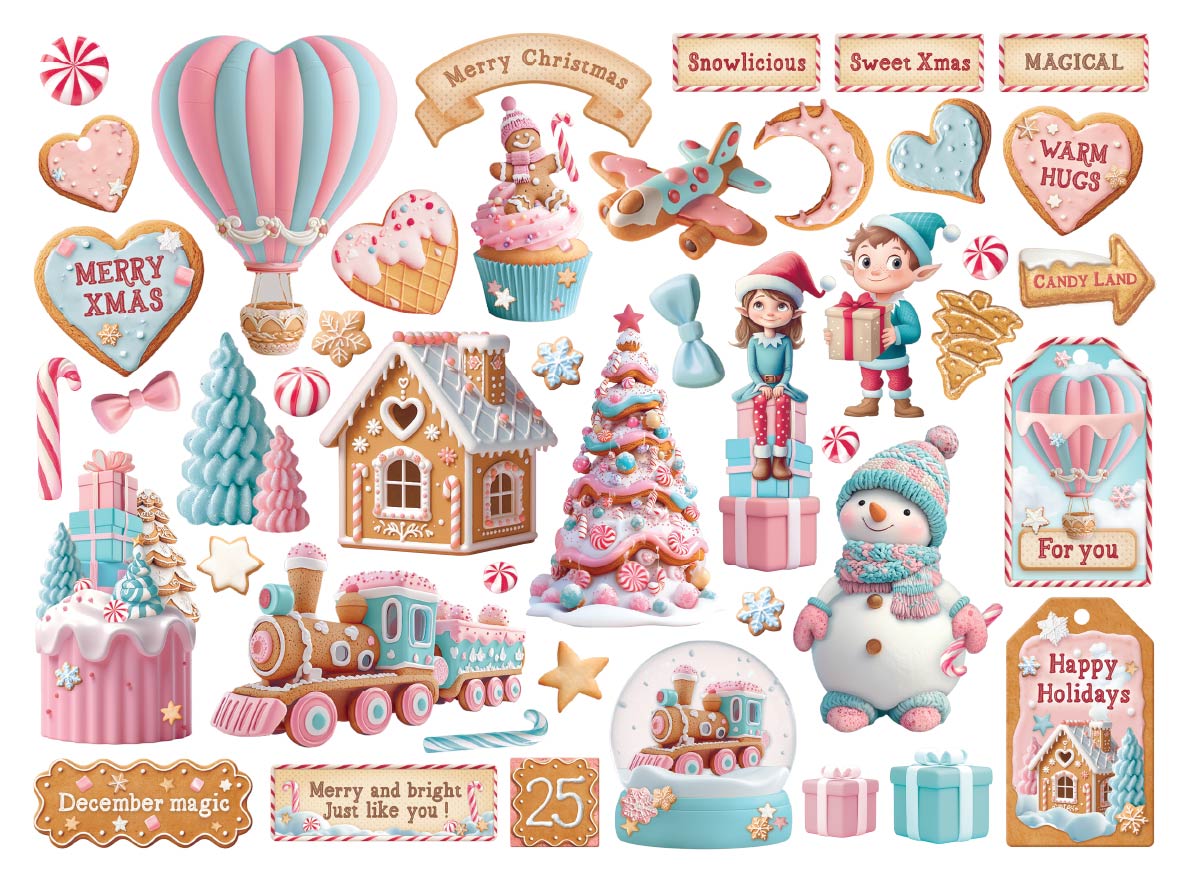 Stamperia  - Candy christmas - Chipboard Die Cuts