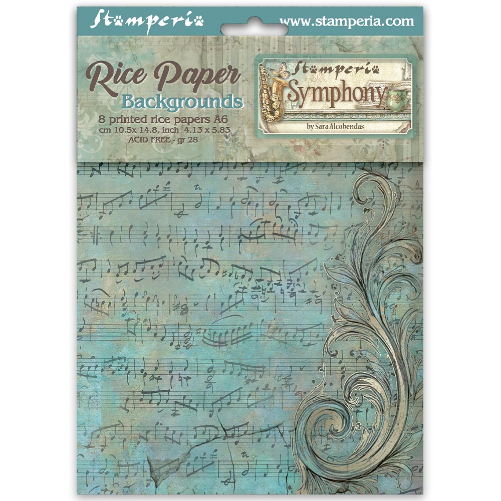 Stamperia - Symphony - Rice paper backgrounds - Rice Paper A6