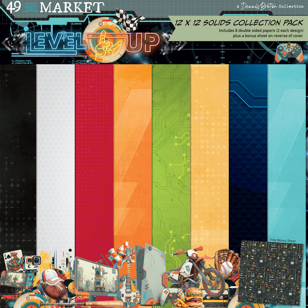 49 and Market - Level Up - Solids Collection Pack - 12 x 12"