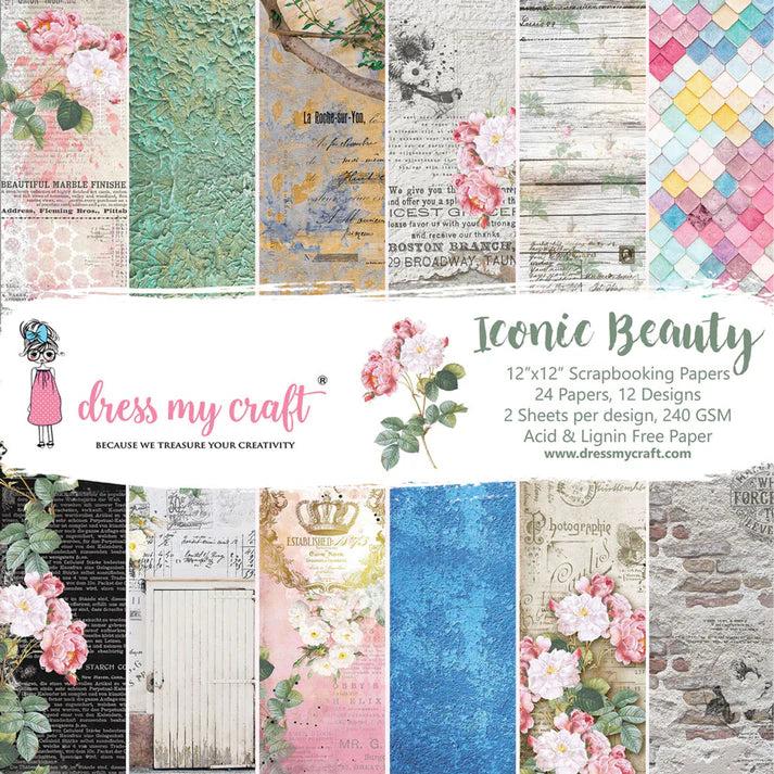 Dress my craft - Iconic Beauty - Paper Pad - 12 x 12"