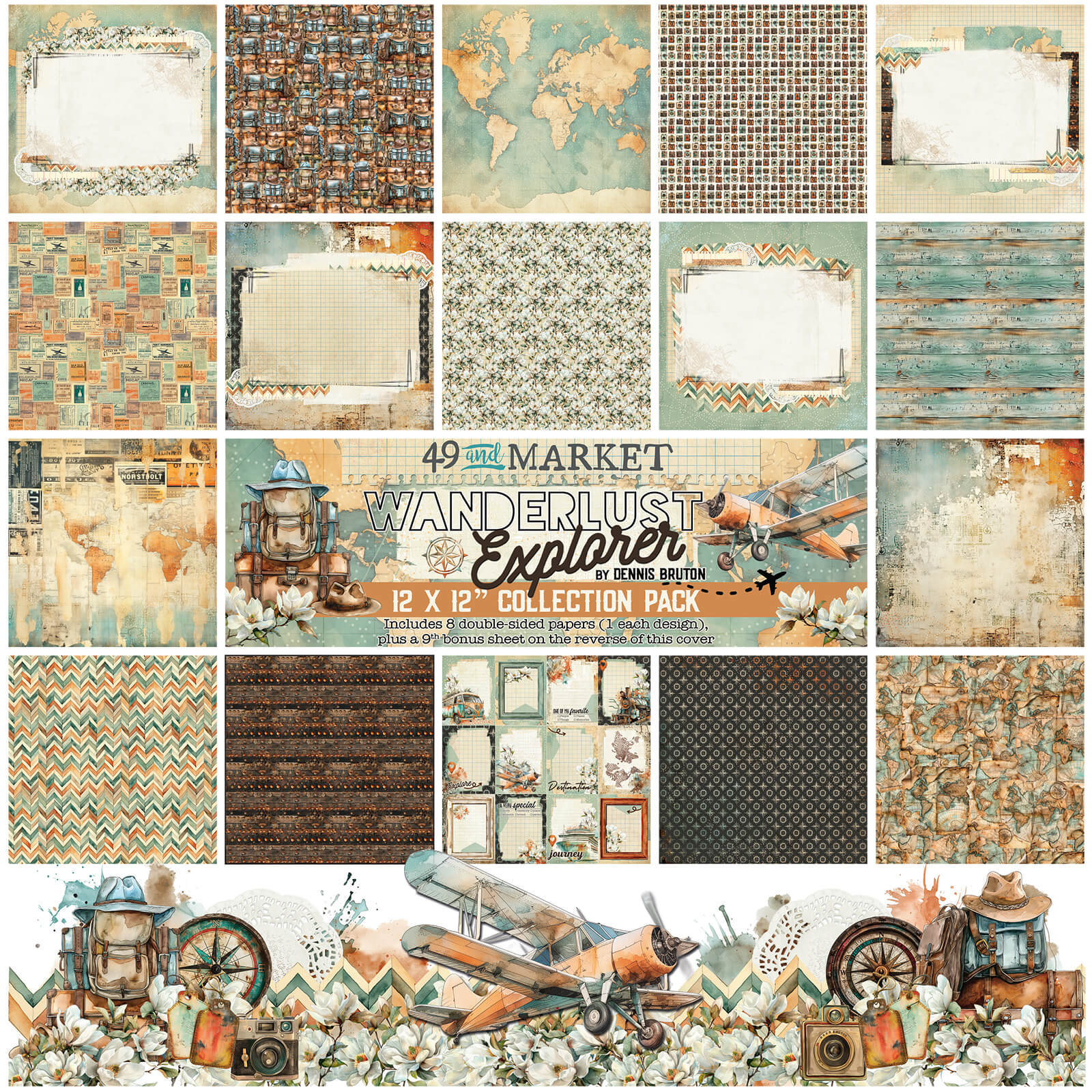 49 and Market - Wanderlust Explorer Collection - 12 x 12"