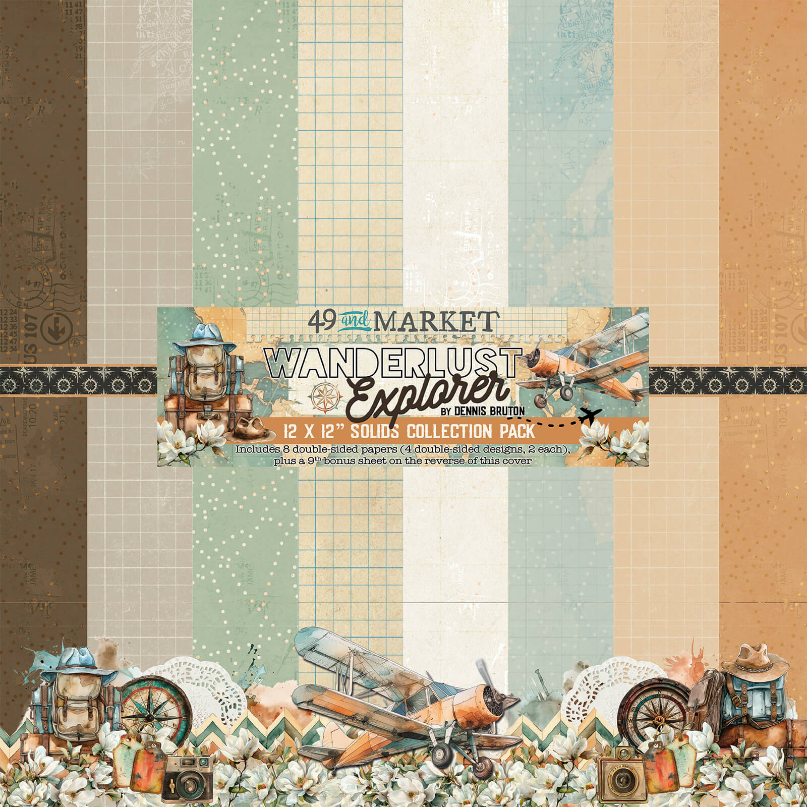 49 and Market - Wanderlust Explorer - Solids Collection Pack - 12 x 12"