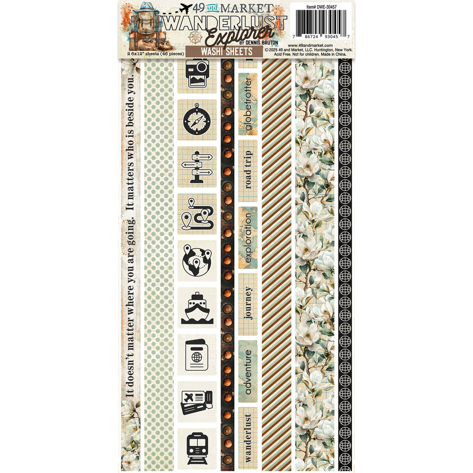 49 and Market - Wanderlust Explorer - Washi Tape Sheet Set