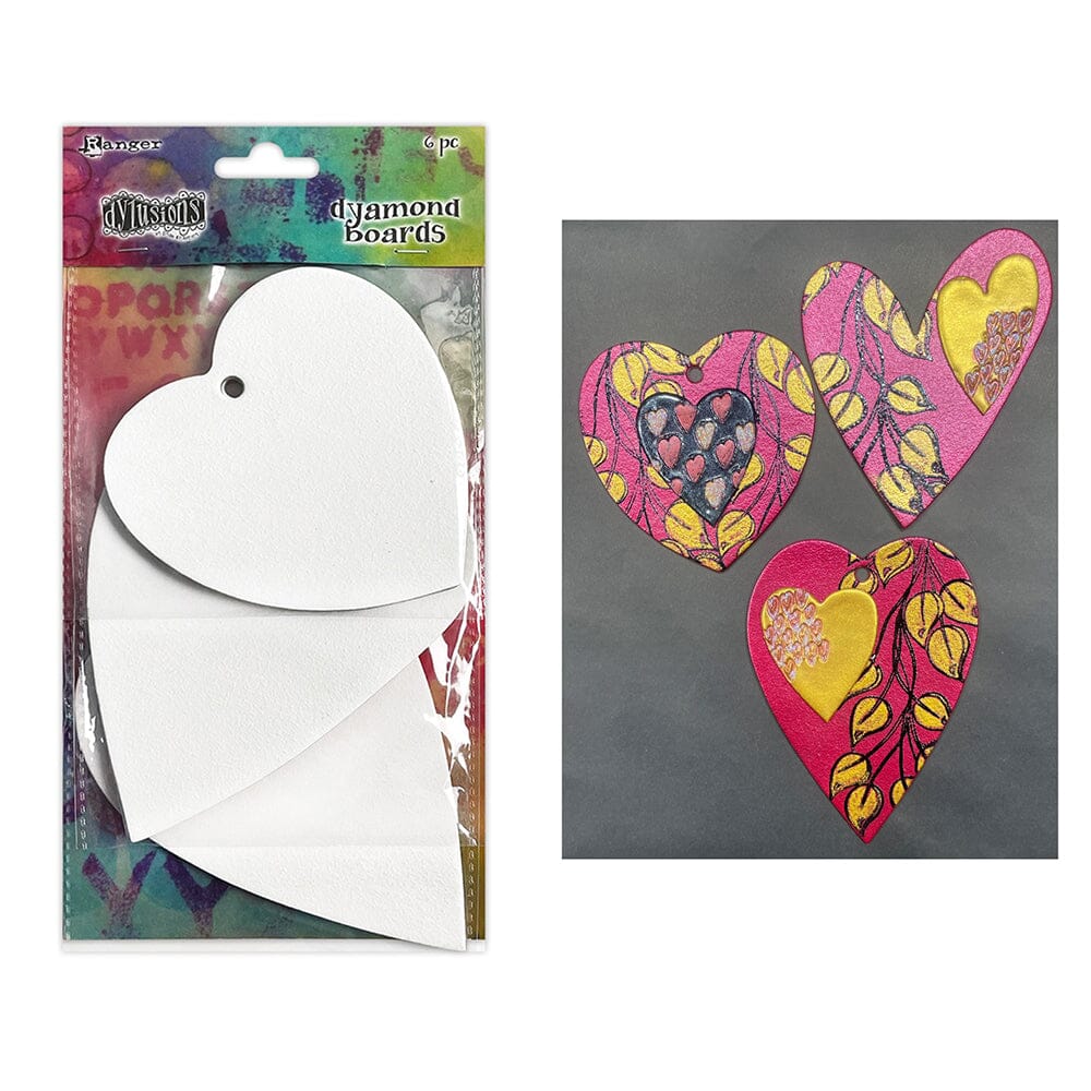 Dylusions - Dyamond Boards - Assorted Large Hearts