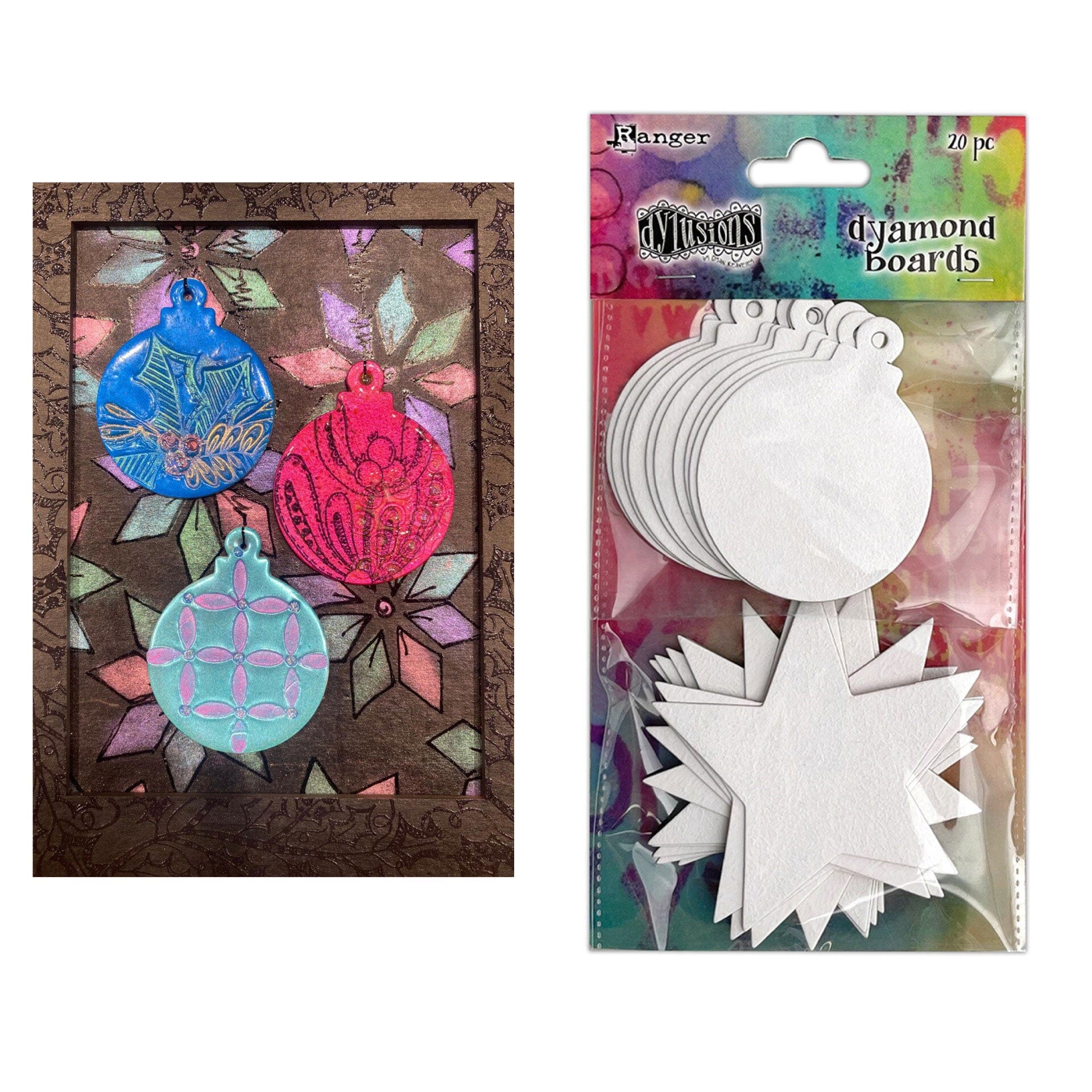 Dylusions - Dyamond Boards - Bauble & Stars small