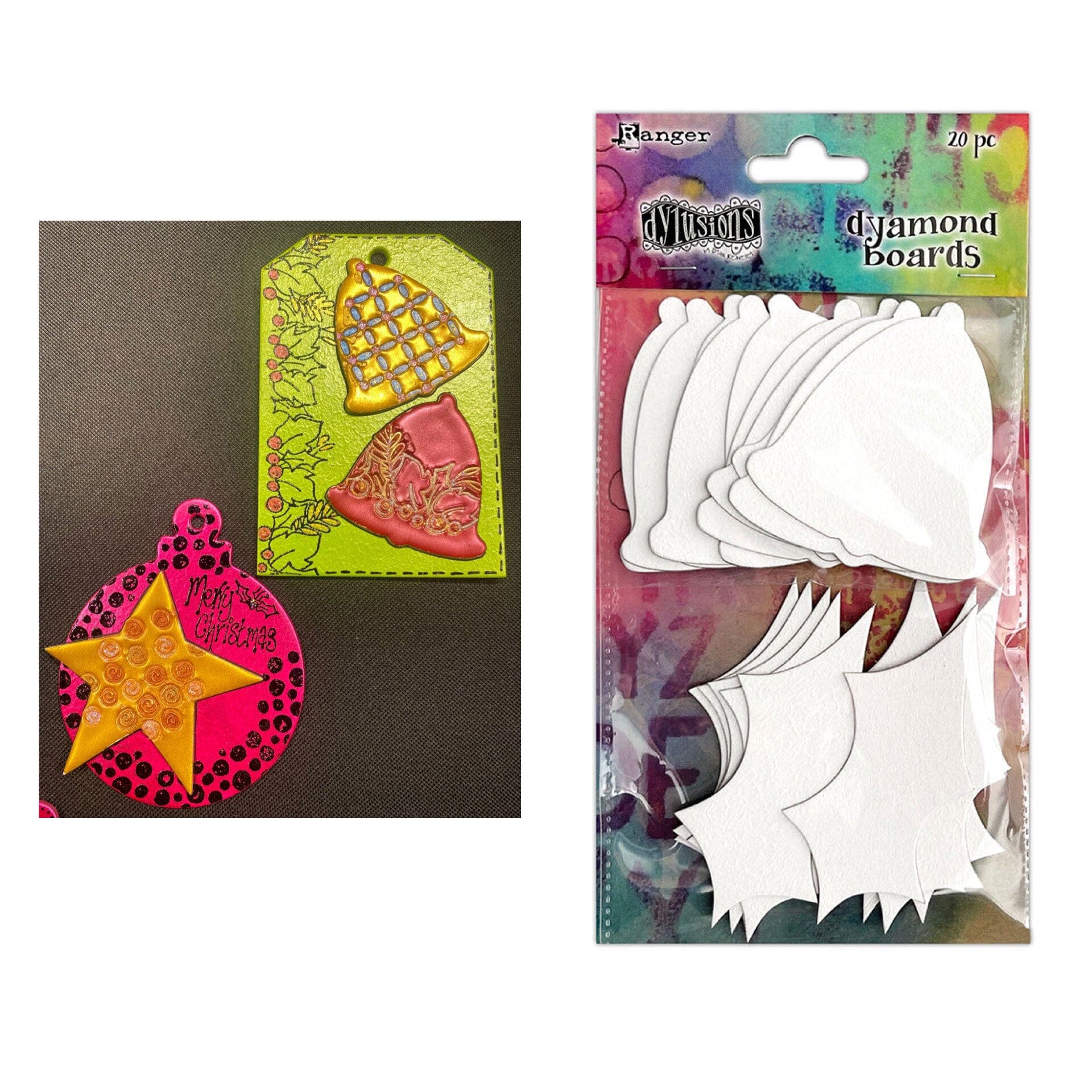 Dylusions - Dyamond Boards - Holly & Bells