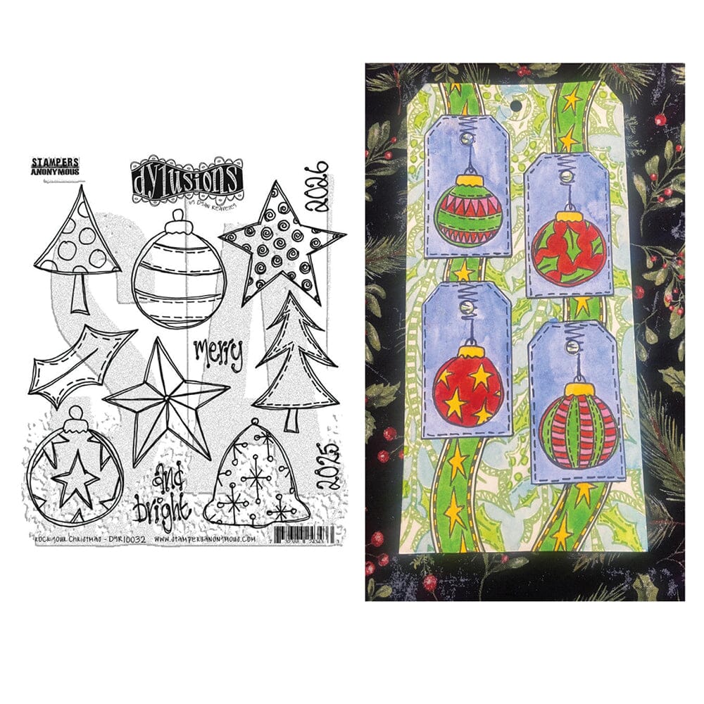 Dylusions - Cling Stamps - Rock Your Christmas