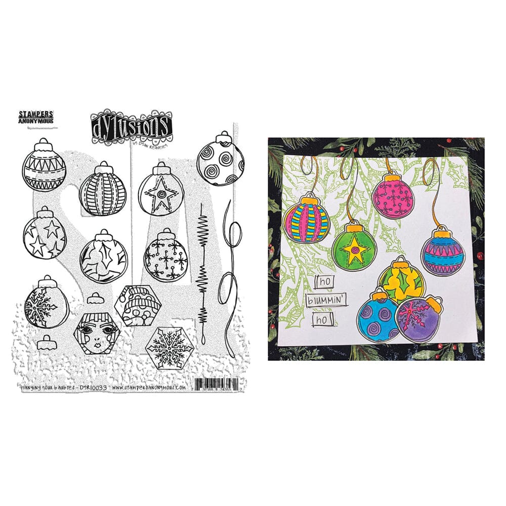 Dylusions - Cling Stamps - Hanging Your Baubles