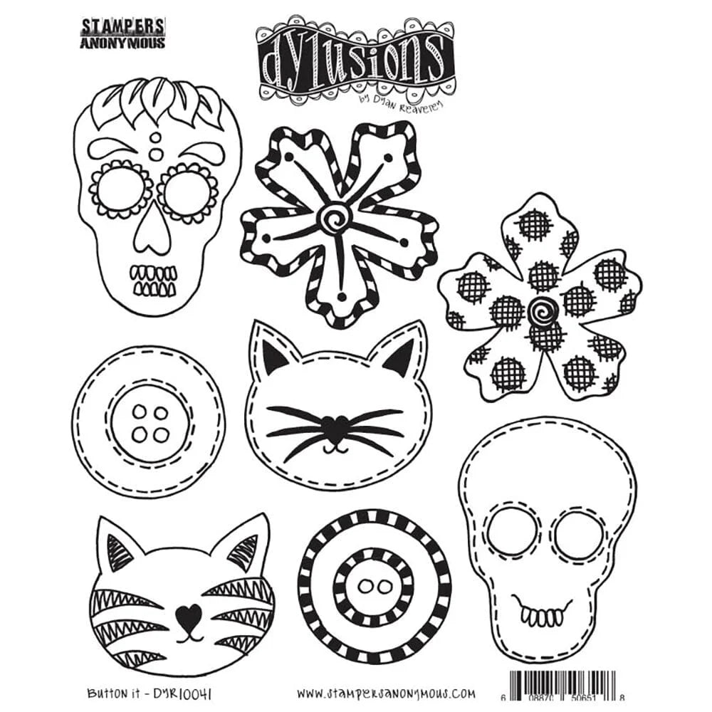 Dylusions - Cling Stamps - Button it