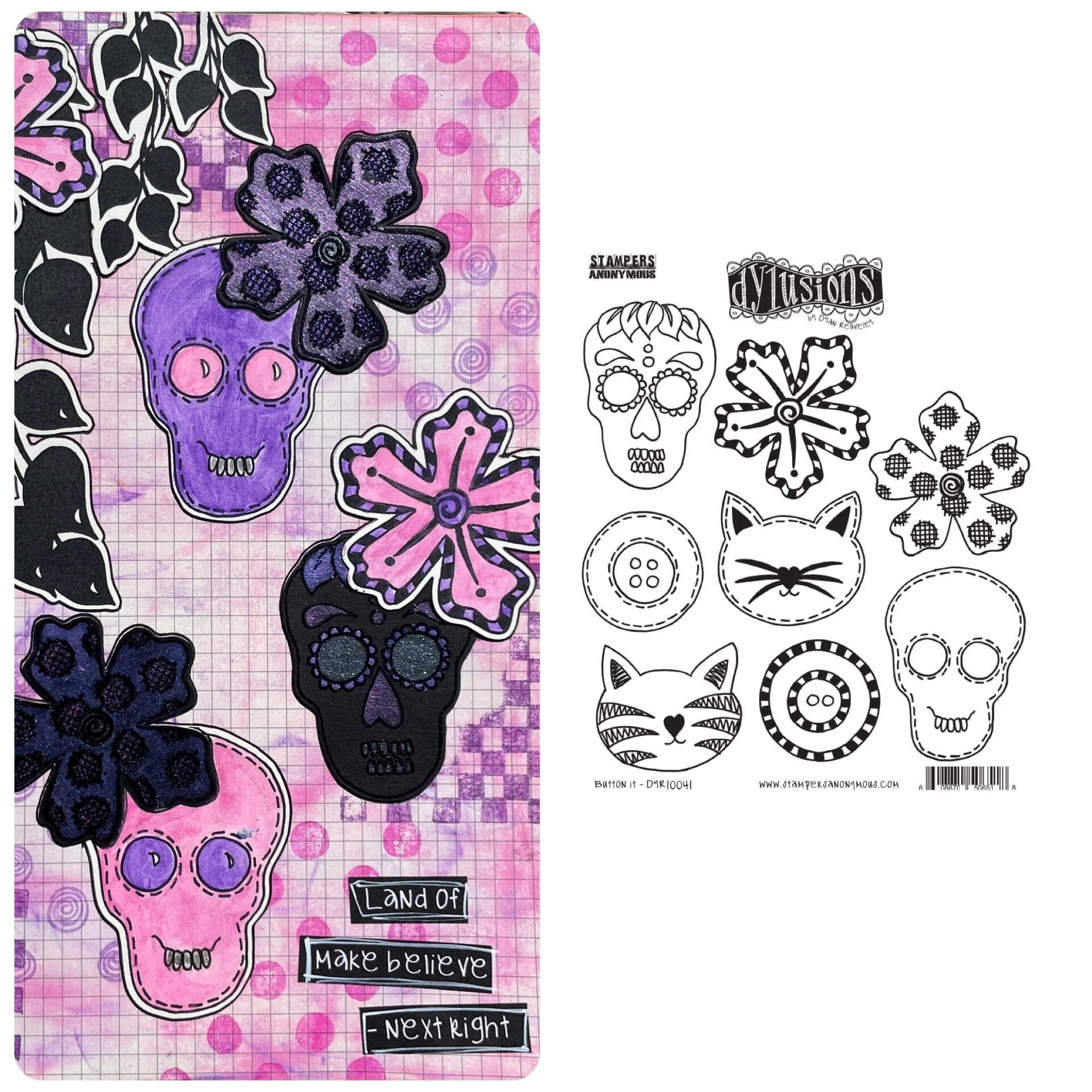 Dylusions - Cling Stamps - Button it