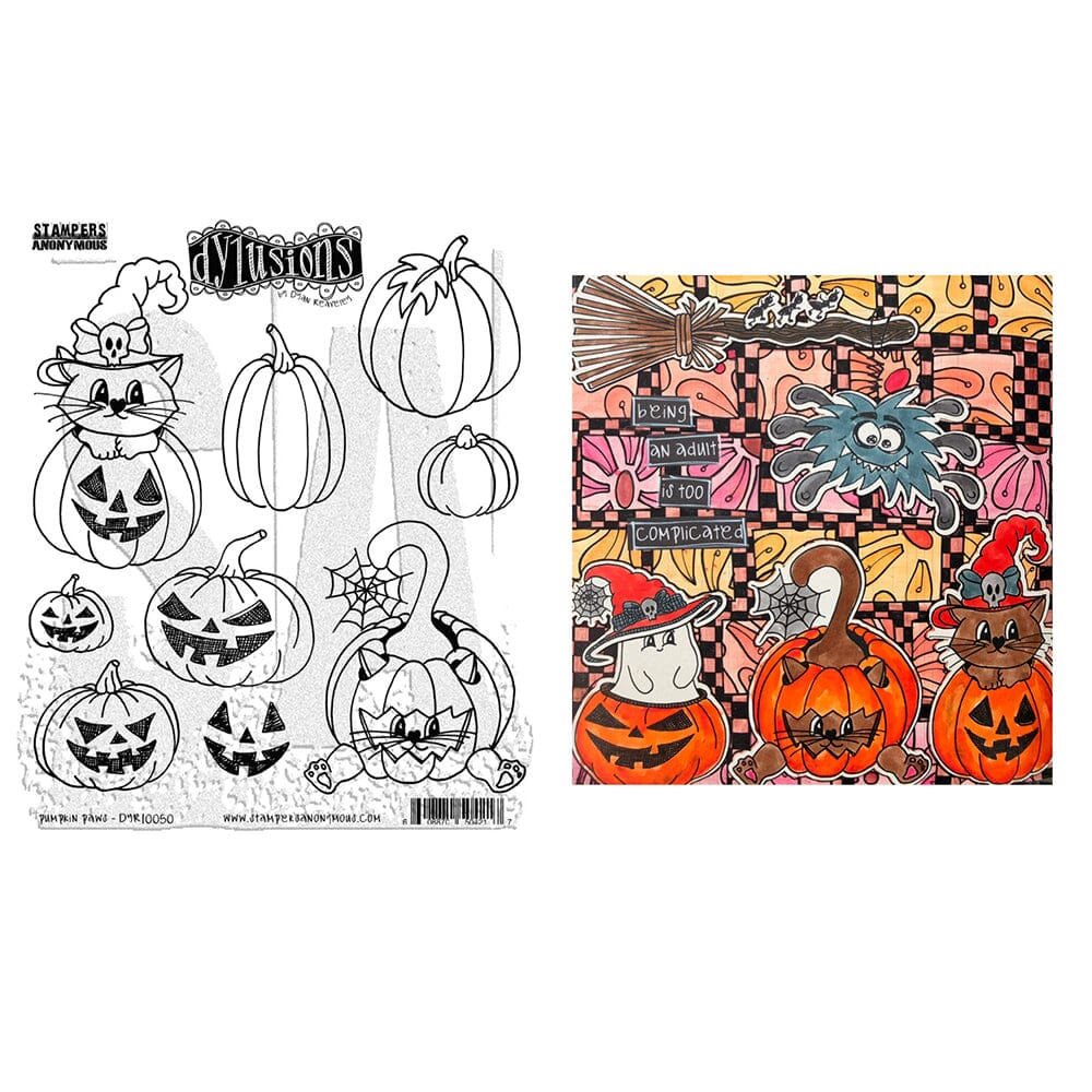 Dylusions - Cling Stamps - Pumpkin Paws