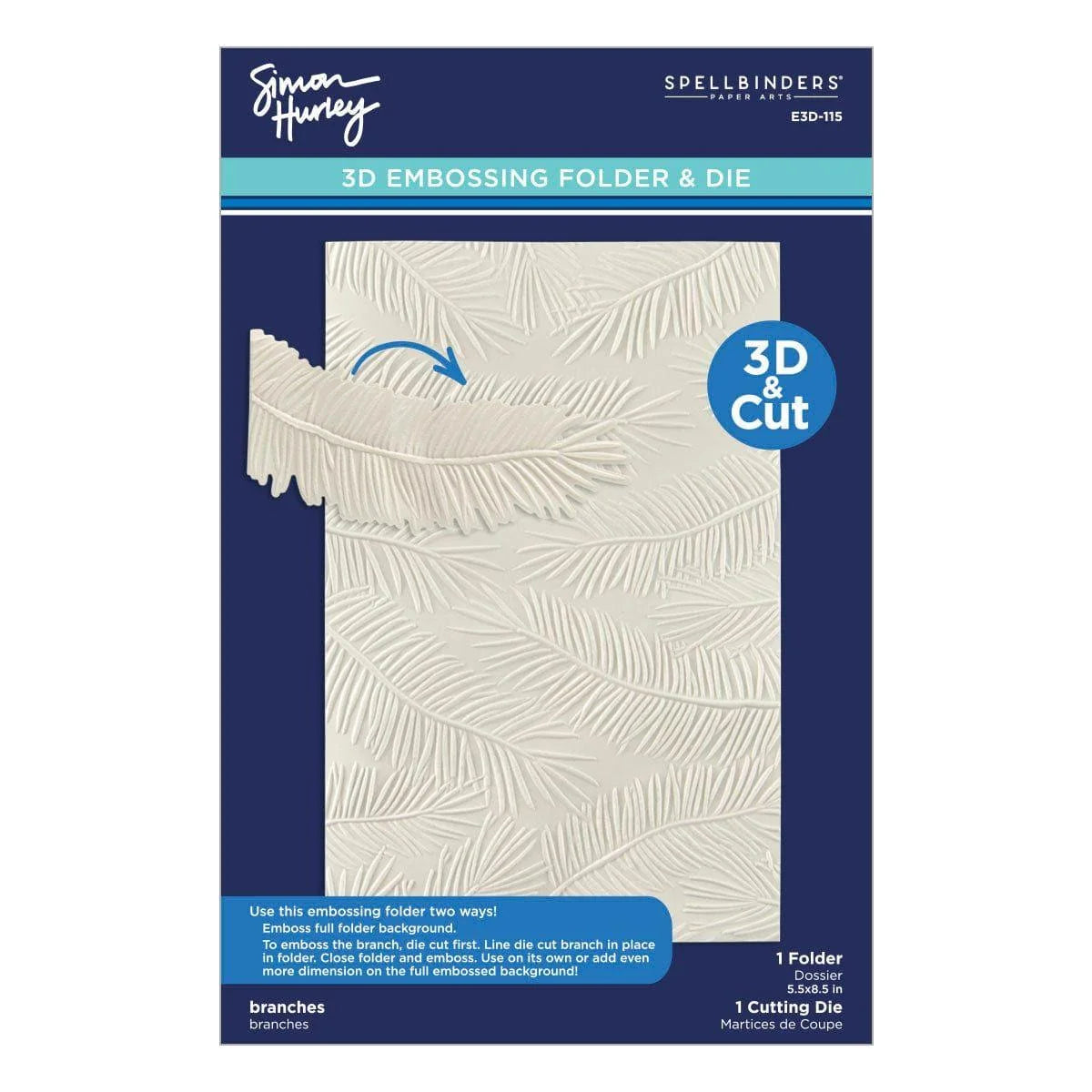Spellbinders - Branches 3D Embossing Folder by Simon Hurley