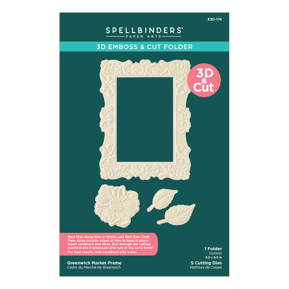 Spellbinders - Greenwich Market Frame 3D Emboss & Cut Folder