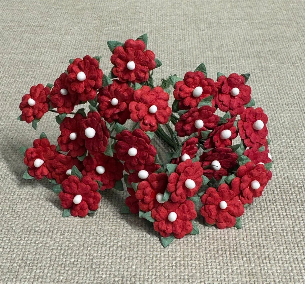 Papirdesign - Miniblomster - Rød