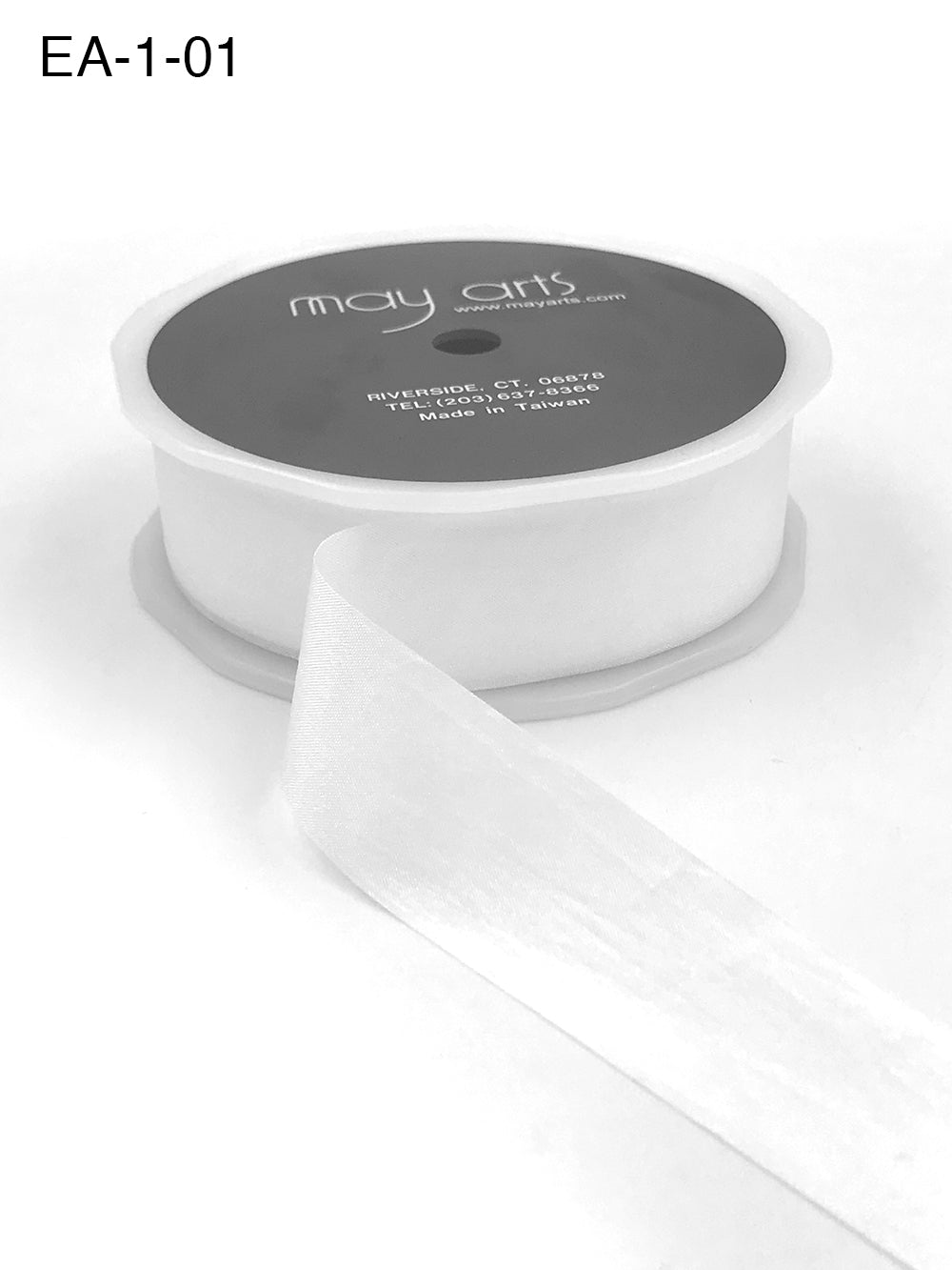 Wrinkled Faux Silk Ribbon - White - 2,5 cm -   METERSVIS