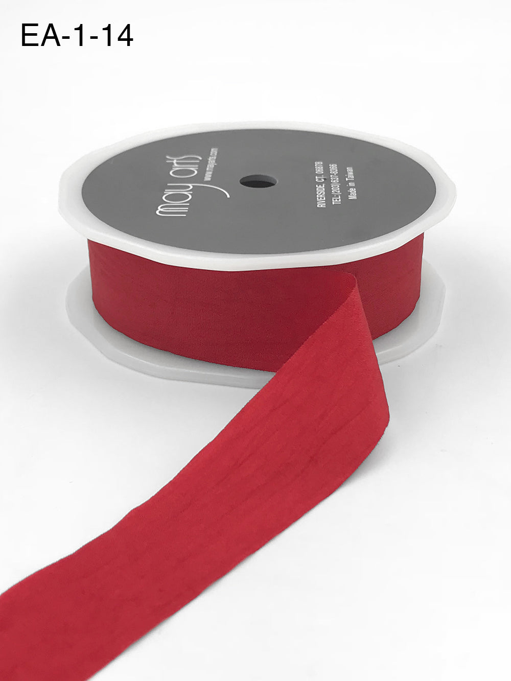 Wrinkled Faux Silk Ribbon - Red - 2,5 cm -   METERSVIS