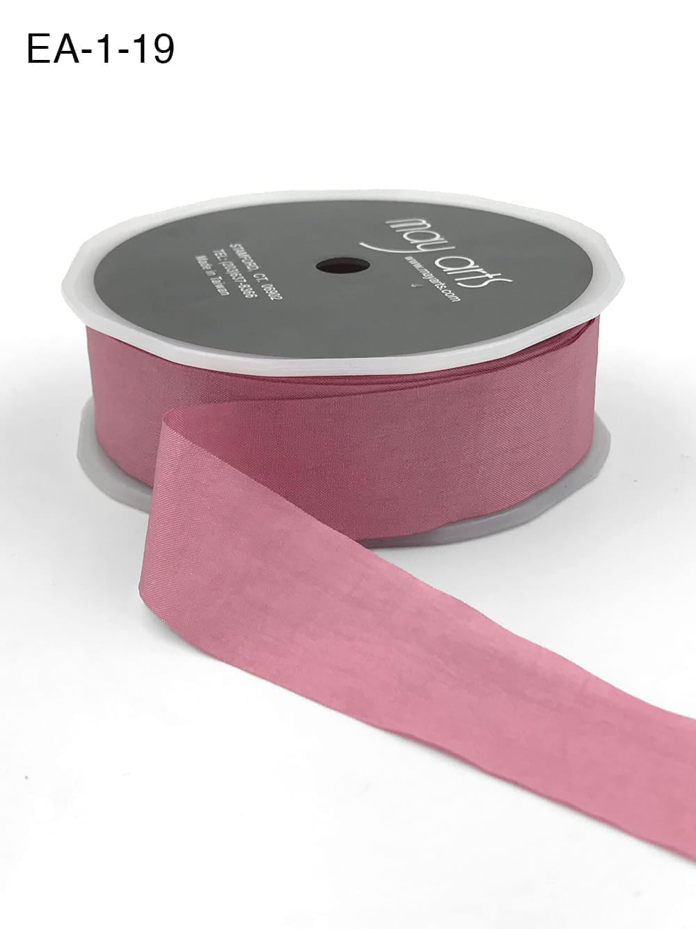 Wrinkled Faux Silk Ribbon - Dusty Mauve - 2,5 cm -   METERSVIS